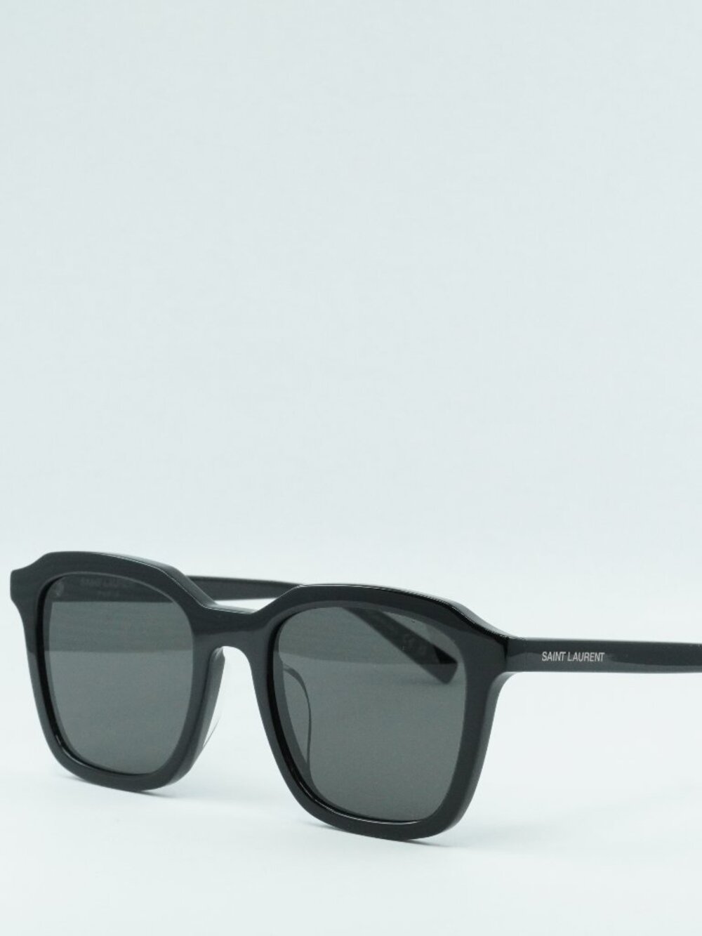 Saint Laurent SL457 001 Unisex Sunglasses Black Square Frame, Black Lenses